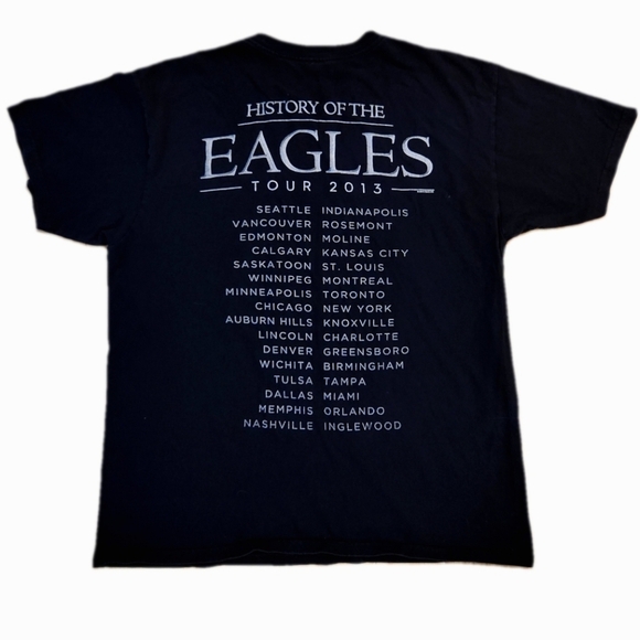 History of The Eagles 2013 Band Tour Shirt Men Size Large Black Short Sleeve - Picture 2 of 3